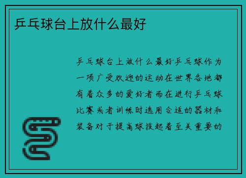 乒乓球台上放什么最好