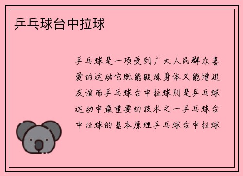乒乓球台中拉球